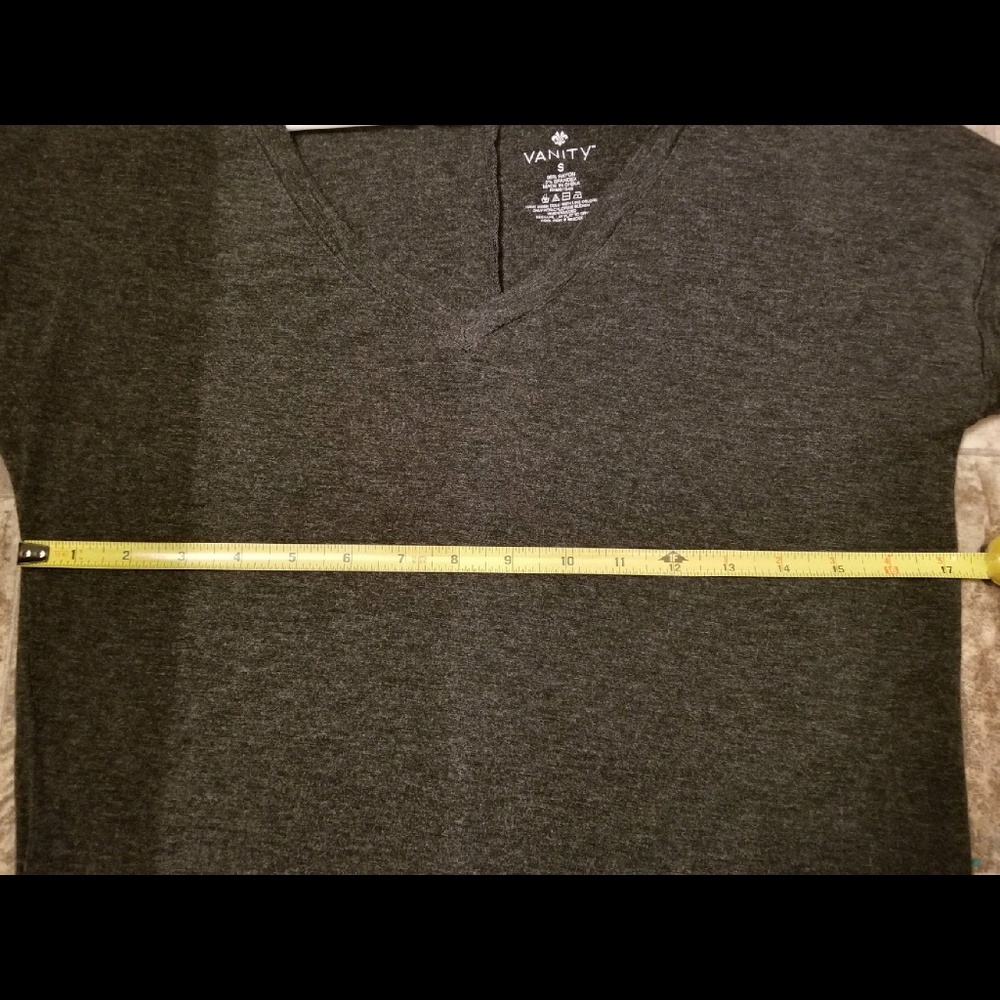 Gray Asymmetrical Loose Vanity T-Shirt Sz S 🆕️WOT - Picture 5 of 8